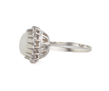 Moonstone and 0.35ctw Diamond Starburst Halo Ring in 14K