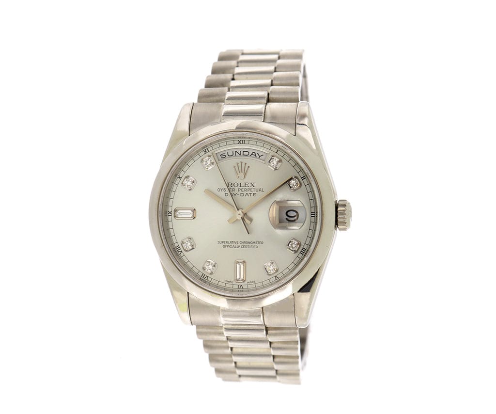 2000 Rolex Day-Date Presidential 118206 36MM Rhodium Diamond