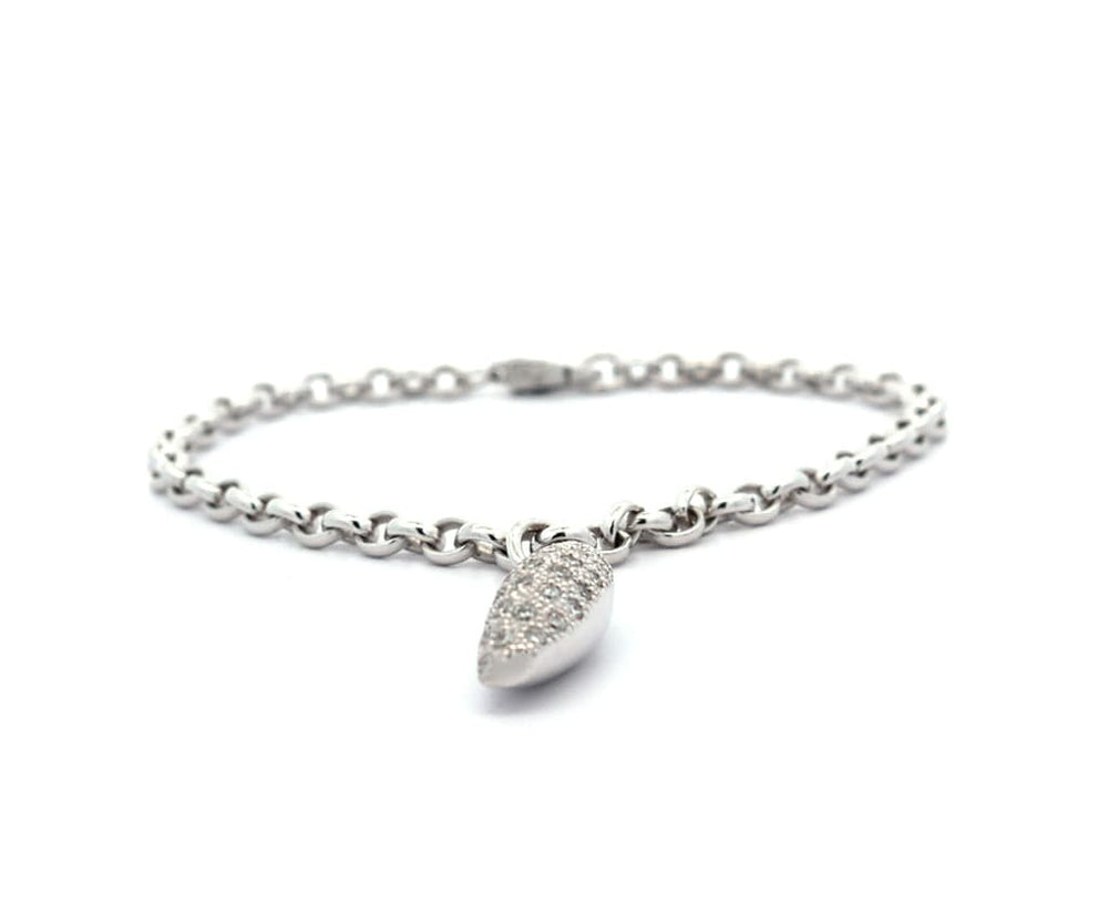 Tiffany & Co. 1.00ctw Pave Diamond Frank Gehry Fish Charm Bracelet in 18K