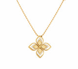 Roberto Coin 0.30ctw Diamond Venetian Princess Frame Flower Pendant Necklace 18K