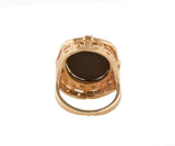 Oval Ammolite Solitaire Cocktail Ring in 14K