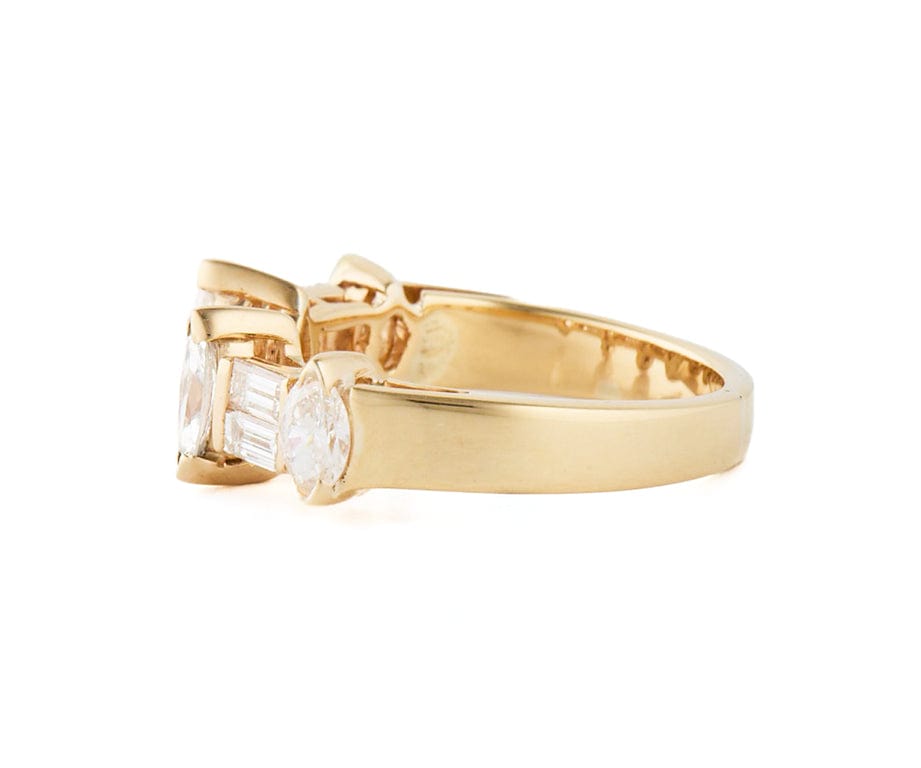 1.25ctw Marquise and Baguette Diamond Wedding Band Ring in 18K