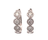 New 1.55ctw Round Diamond Halo Hoop Earrings in 14K