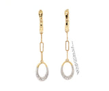 New Frederic Sage 0.40ctw Diamond Graduated Oval Dangle Earrings in 14K