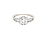 1.50ctw Round Diamond Cushion Frame Bridal Set in 18K