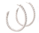 New 1.00ctw Diamond Oval Inside Out Hoop Earrings in 14K