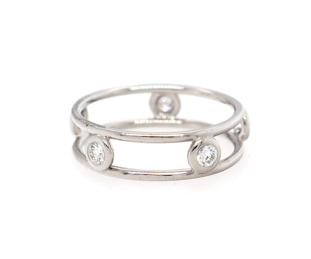 0.25ctw Round Diamond Bezel Set Open Band Ring in Platinum