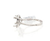 New 0.50ctw Round and Baguette Frame Semi Mount Ring in 14K