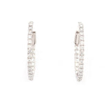 New 1.00ctw Diamond Oval Inside Out Hoop Earrings in 14K