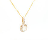 New 0.93ctw Round Diamond Halo Pendant Necklace in 14K