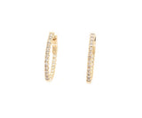 New 1.00ctw Round Diamond Inside Out Hoop Earrings in 14K