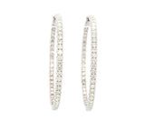 New 3.50ctw Diamond Inside Out Hoop Earrings in 14K