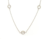New 2.44ctw Round Diamond By The Yard Station Necklace in 14K