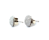 David Yurman 1.35ctw Pave Diamond Cushion Stud Earrings in 18K and Sterling Silver W/Box