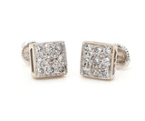 1.00ctw Diamond Cluster Square Shaped Stud Earrings in 14K