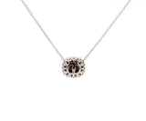 New 1.40ctw Checkerboard Brown Diamond and White Diamond Pendant Necklace 14K