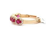 New 1.32ctw Oval Ruby and 0.20ctw Diamond Frame Band Ring in 14K