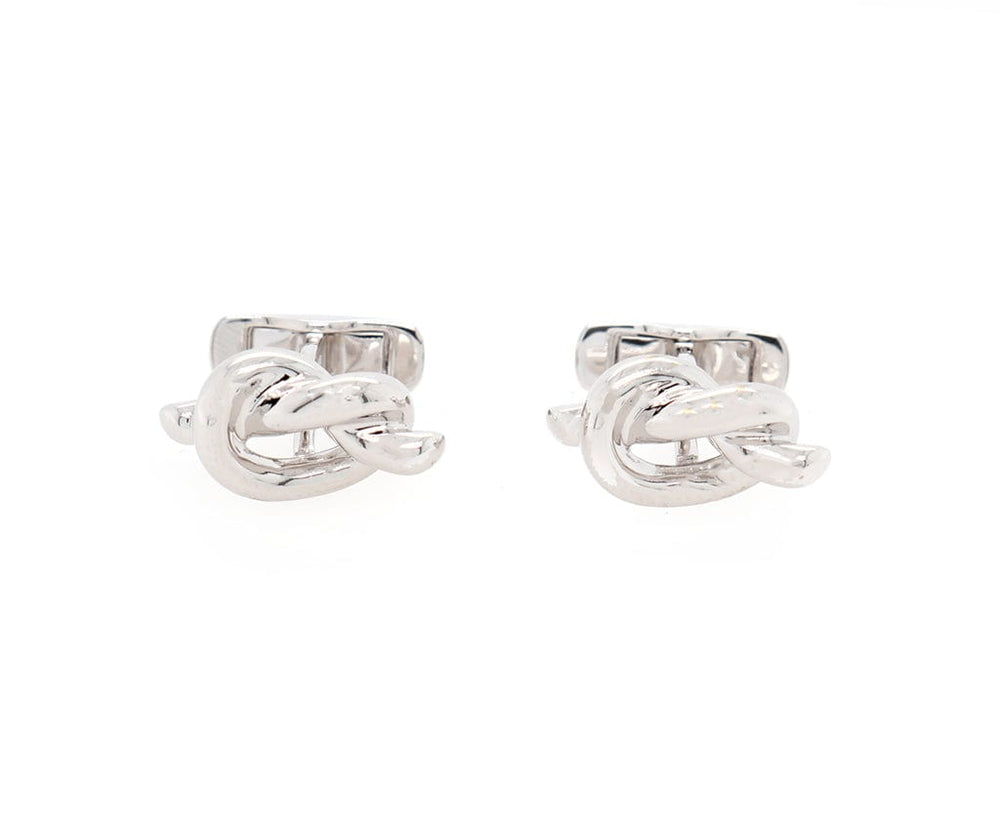 Polished Ribbon Knot Cufflinks in 14K