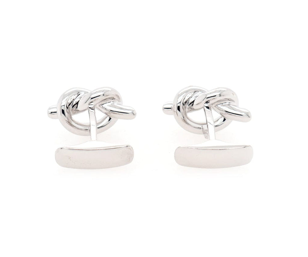 Polished Ribbon Knot Cufflinks in 14K