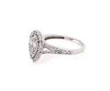 0.50ctw Baguette and Round Diamond Pear Shaped Frame Ring in 10K