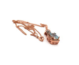 Le Vian Aquamarine & 0.25ctw Chocolate & White Diamond Frame Pendant Necklace 14K