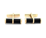 Vintage Tiffany & Co. Black Enamel Barrel Cufflinks in 14K