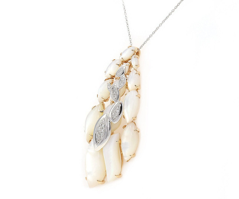 Talento Italiano 0.11ctw Diamond and Mother of Pearl Pendant Necklace in 18K