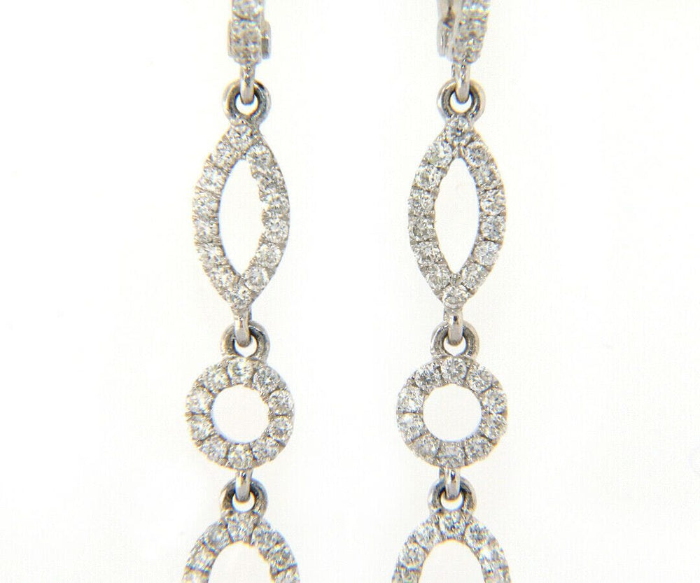 New Odelia 1.03ctw Diamond Mixed Shape Dangle Earrings in 18K
