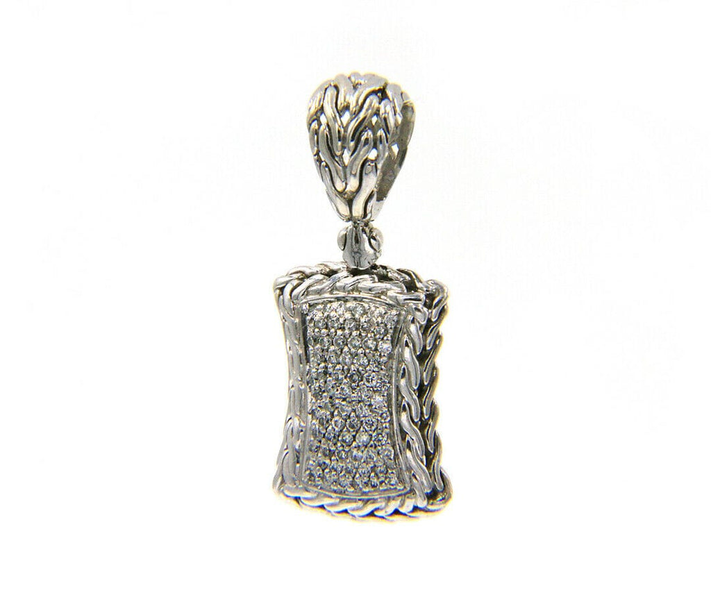 Clockwork 18-Karat White Gold Full Diamond Dog Tag