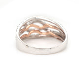 New 0.68ctw Diamond Swirling Two Tone Dome Ring in 14K