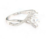 Gabriel & Co Pear Halo 0.26 CTW Diamond Infinity Semi Mount in 14K, NEW