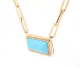 New Frederic Sage 4.89ct Turquoise and 0.16ctw Diamond Pendant Necklace in 14K