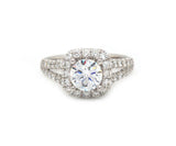New Gabriel & Co. Diamond Halo Split Shank Semi Mount Ring in 14K