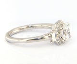 New Gabriel & Co. Art Deco Octagonal Three Stone Halo Semi Mount Ring in 14K