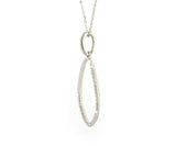 New 0.20ctw Diamond Open Teardrop Pendant Necklace in 18K