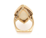 J Rossi White Agate and 0.05ctw Diamond Cocktail Ring in 18K