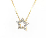 New 0.18ctw Diamond Star Pendant Necklace in 14K