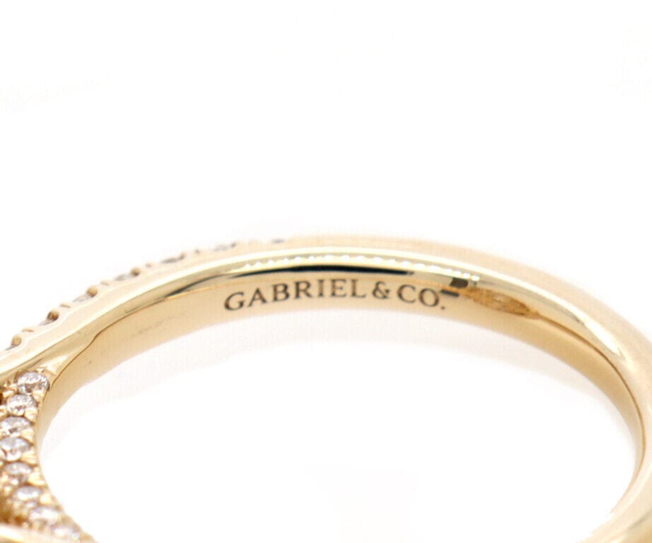 New Gabriel & Co 0.69ctw Diamond Hamilton Oval Frame Straight Semi Ring 14K