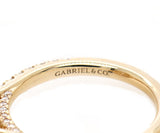 New Gabriel & Co 0.69ctw Diamond Hamilton Oval Frame Straight Semi Ring 14K