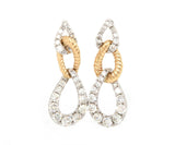 New 0.96ctw Diamond Two Tone Loop Dangle Earrings in 14K