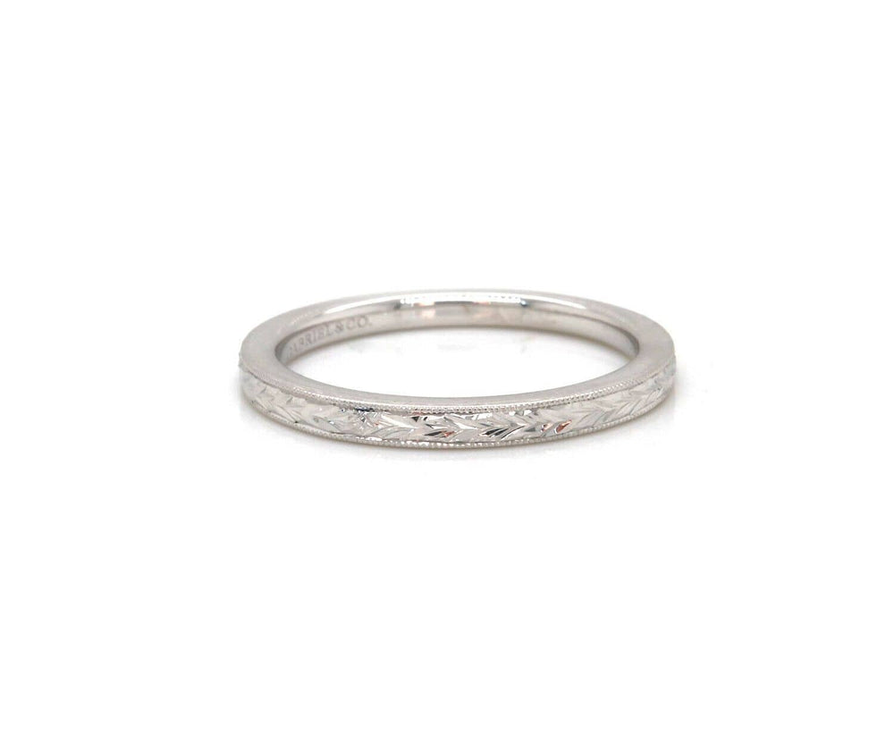 New Gabriel & Co. Filigree Engraved Band Ring in 14K