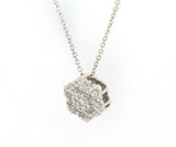 0.40ctw Diamond Hexagon Cluster Pendant Necklace in 18K