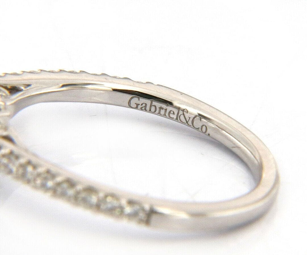 New Gabriel & Co. Diamond Three Stone Semi Mount Ring in 14K