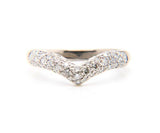 0.50ctw Curved Pave Diamond Wedding Band in 18K