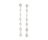New 1.55ctw Diamond Bezel Set Journey Dangle Earrings in 14K