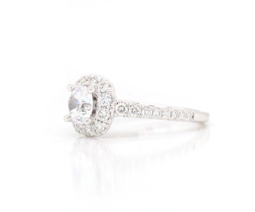 New Gabriel & Co. 1.16ctw Diamond Cushion Halo Semi Mount Ring in 14K