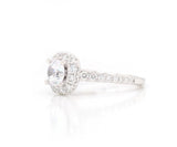 New Gabriel & Co. 1.16ctw Diamond Cushion Halo Semi Mount Ring in 14K