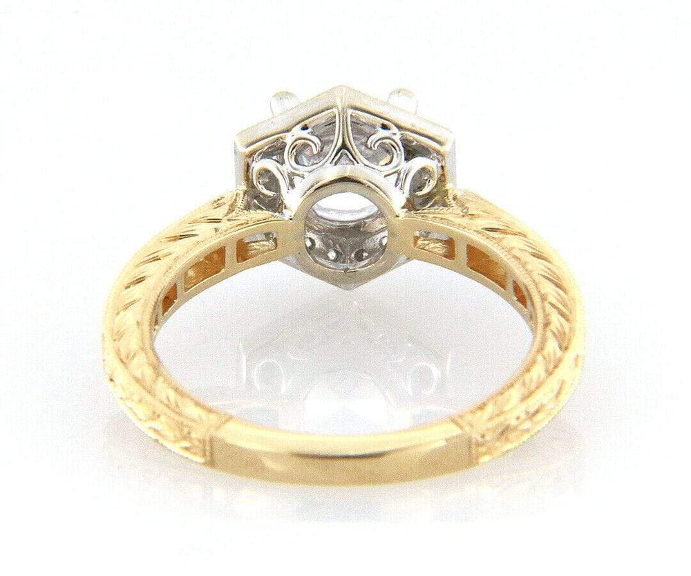 New Gabriel & Co. 0.27ctw Hexagon Frame Semi Mount Ring in 14K