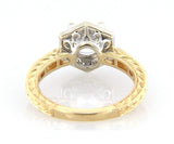 New Gabriel & Co. 0.27ctw Hexagon Frame Semi Mount Ring in 14K
