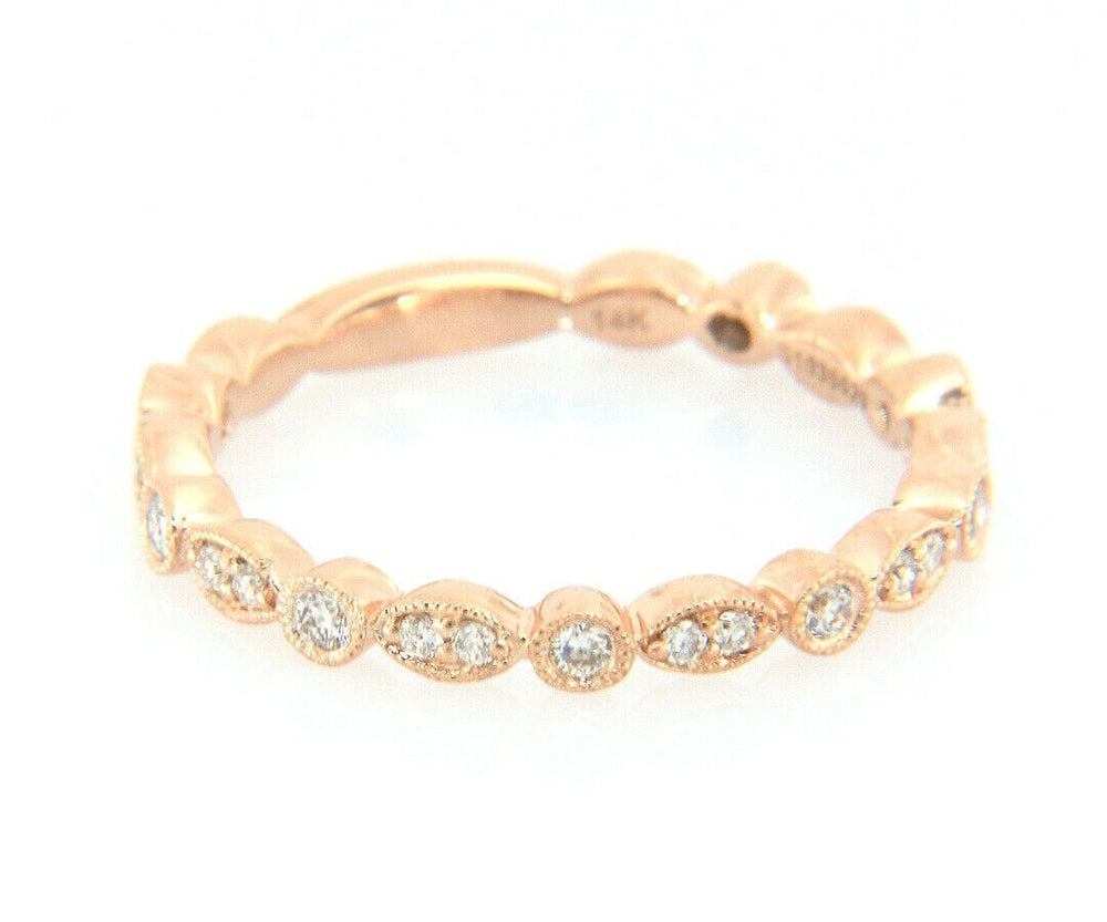 New Gabriel & Co. 0.24ctw Marquise and Circle Alternating Band Ring in 14K